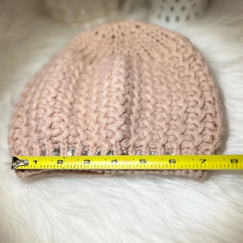 Charlotte Russe Crocheted Beanie with Rhinestones EUC